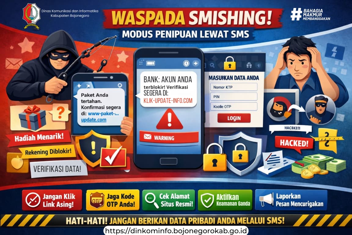 Dinkominfo Bojonegoro Imbau Masyarakat Waspada Smishing, Modus Penipuan Lewat SMS