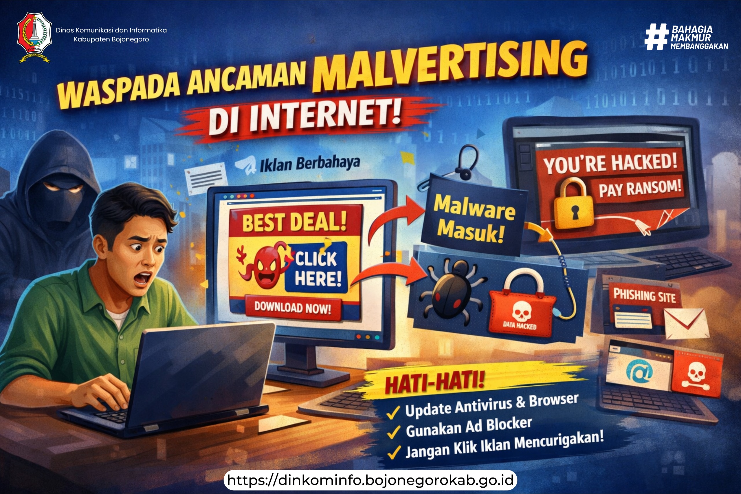 Dinkominfo Bojonegoro Imbau Masyarakat Waspada Ancaman Malvertising di Internet