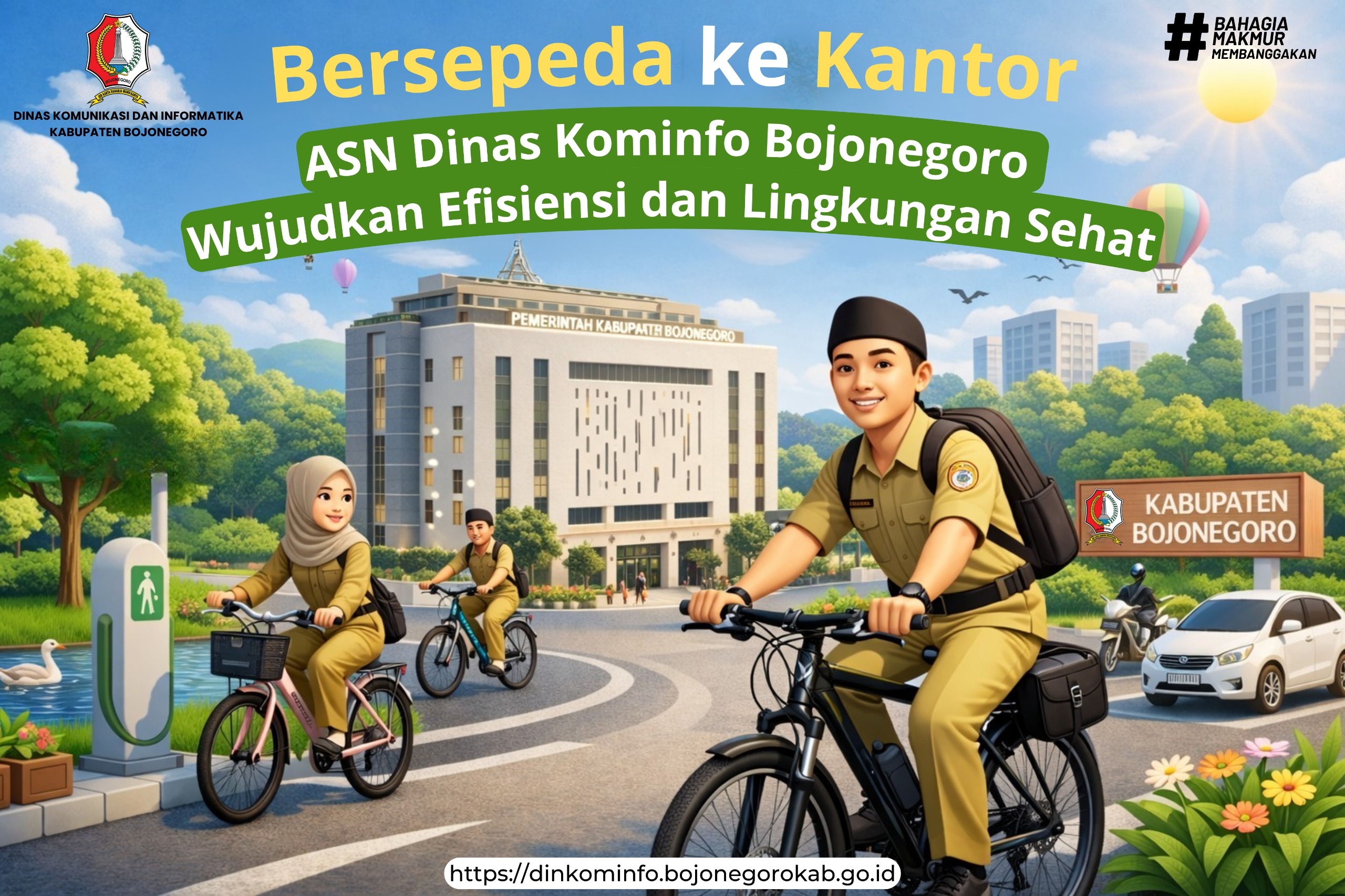 Bersepeda ke Kantor, ASN Dinas Kominfo Bojonegoro Wujudkan Efisiensi dan Lingkungan Sehat