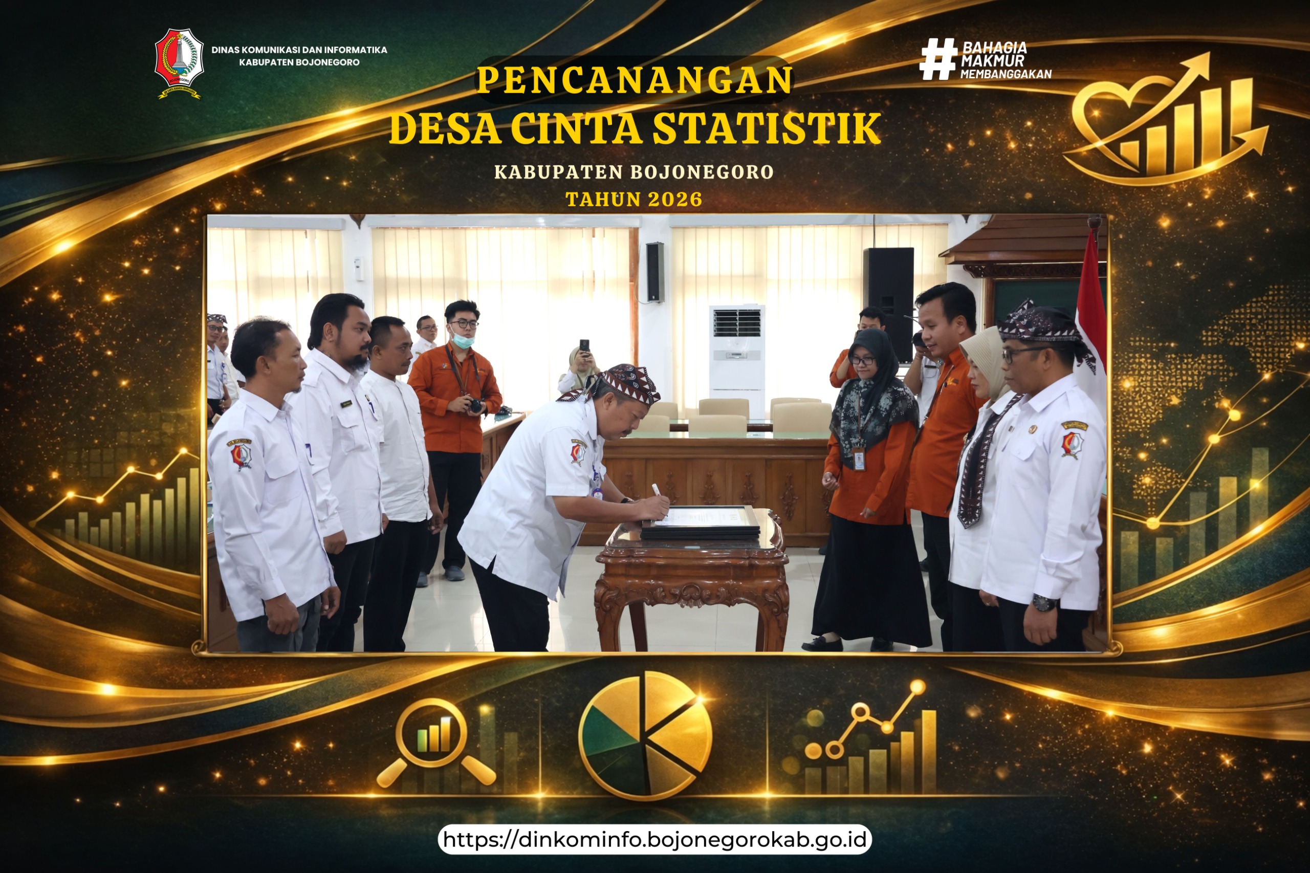 Dinkominfo Bojonegoro Teguhkan Komitmen Tata Kelola Data, Tandatangani Piagam Pencanangan Desa CANTIK 2026