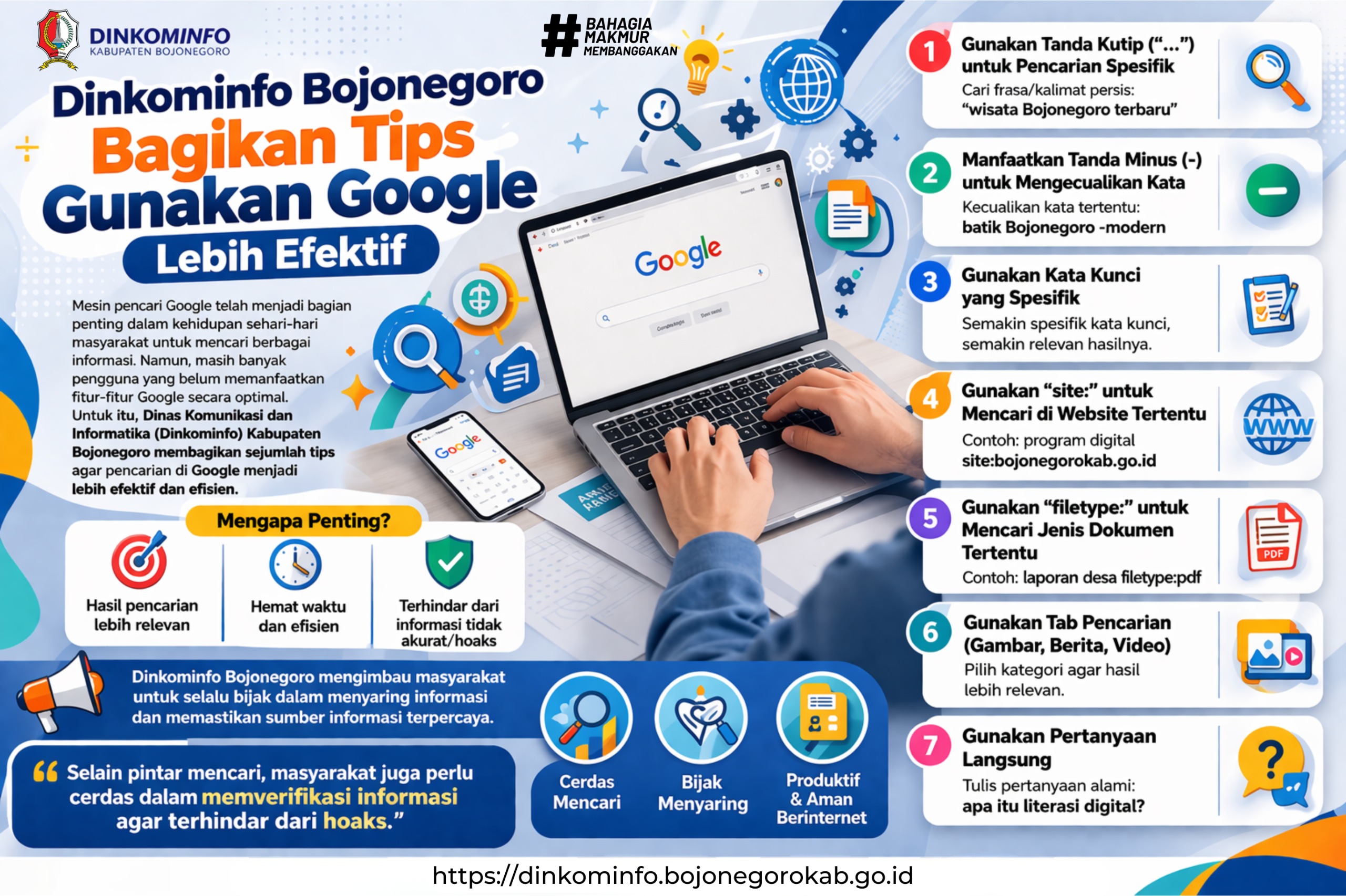 Dinkominfo Bojonegoro Bagikan Tips Gunakan Google Lebih Efektif