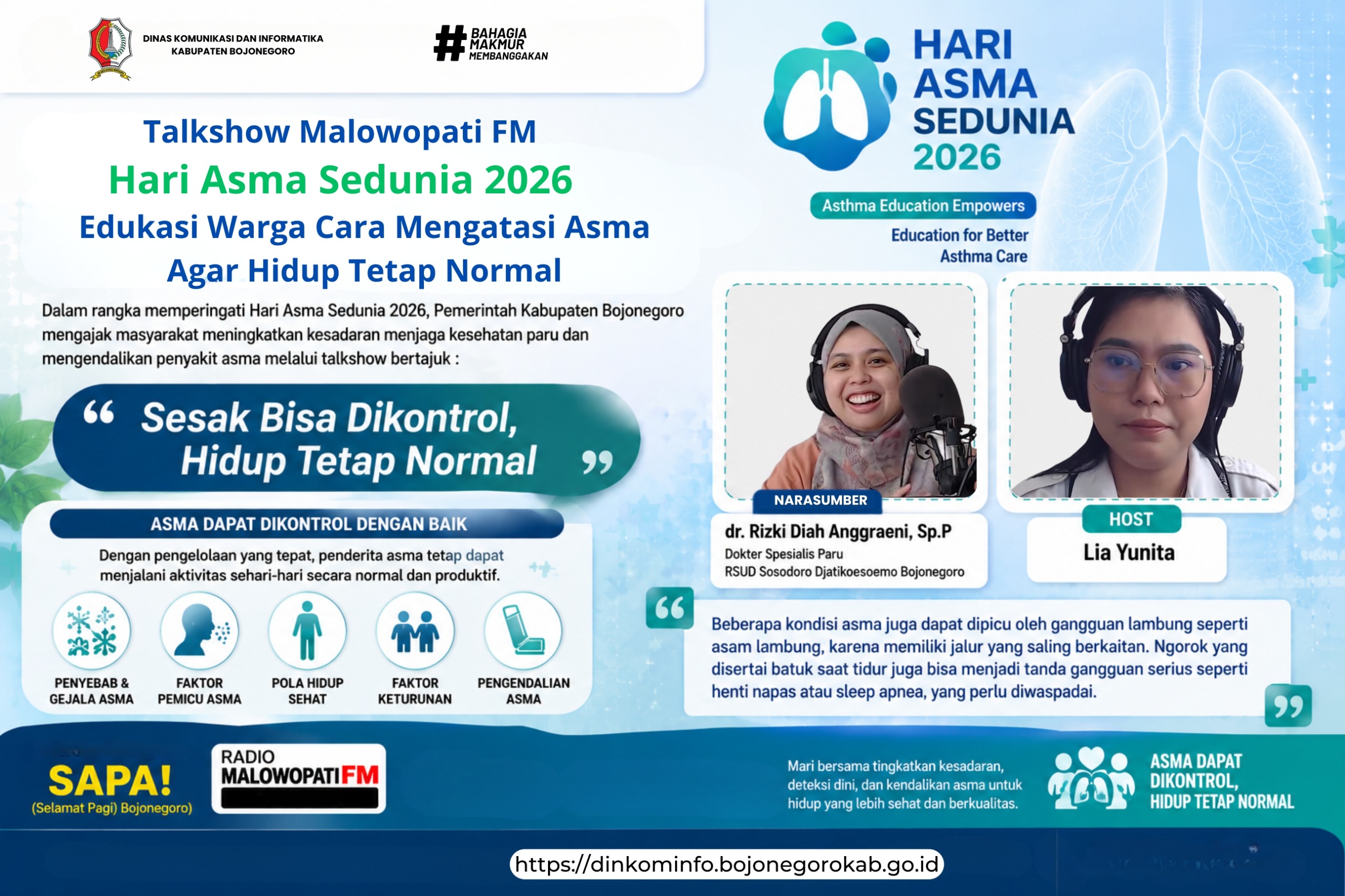 Talkshow Malowopati FM di Hari Asma Sedunia, Edukasi Warga Cara Mengatasi Asma Agar Hidup Tetap Normal