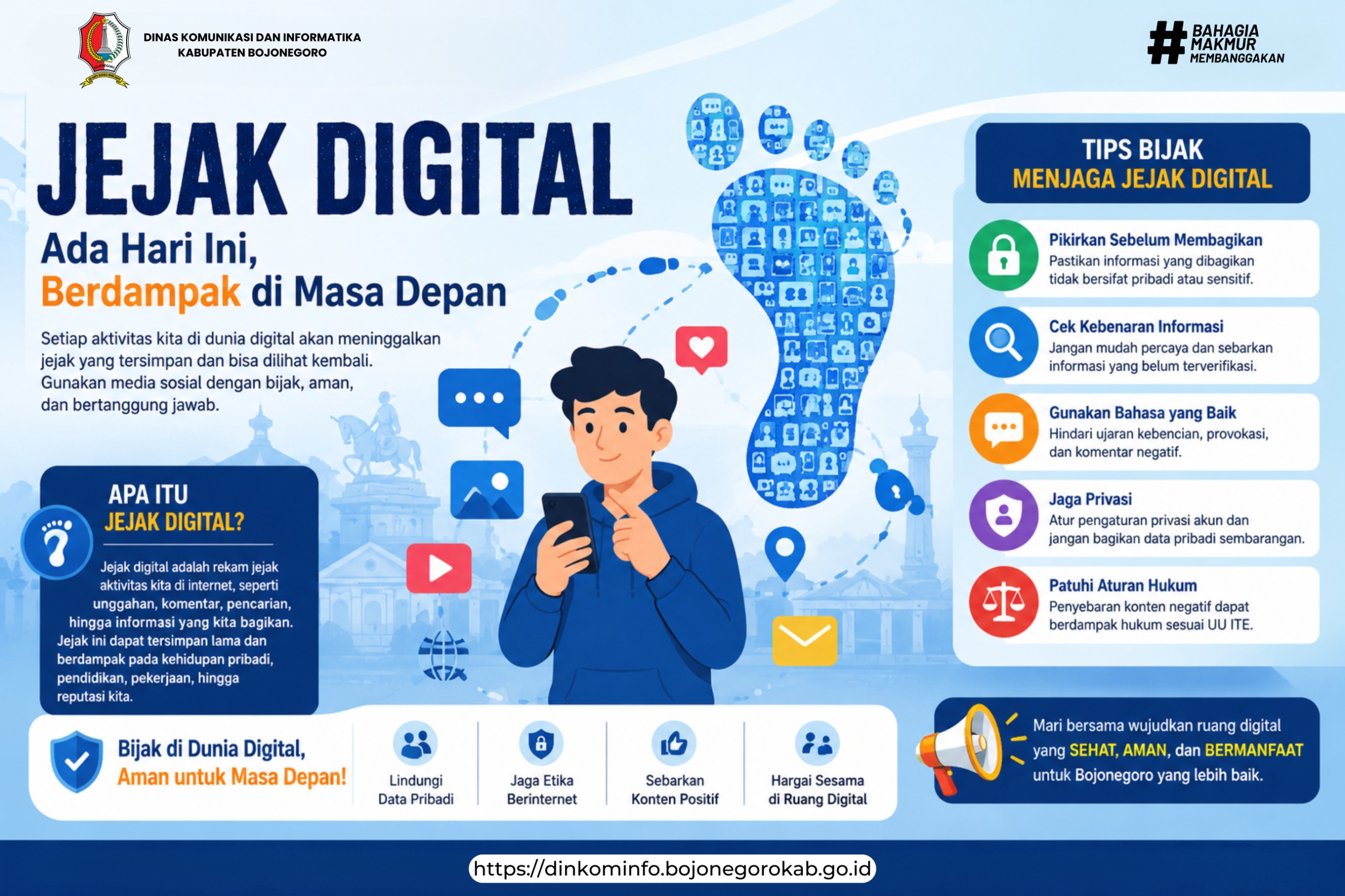 Dinkominfo Bojonegoro Ajak Masyarakat Bijak Bermedia Sosial dan Waspada Jejak Digital
