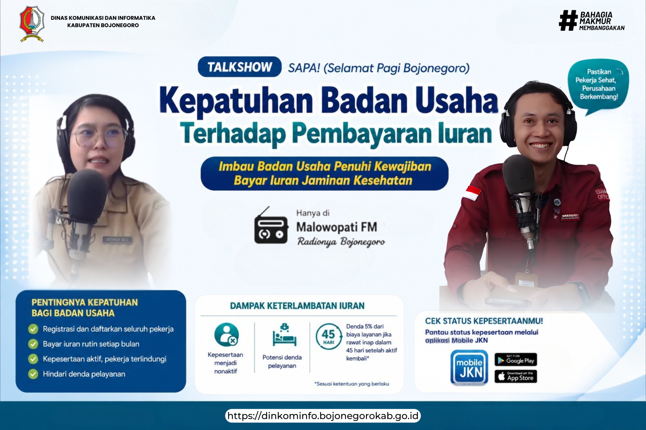 Lewat SAPA! Malowopati FM, Dinkominfo Bojonegoro Edukasi Badan Usaha Agar Patuh Bayar Iuran Jaminan Kesehatan