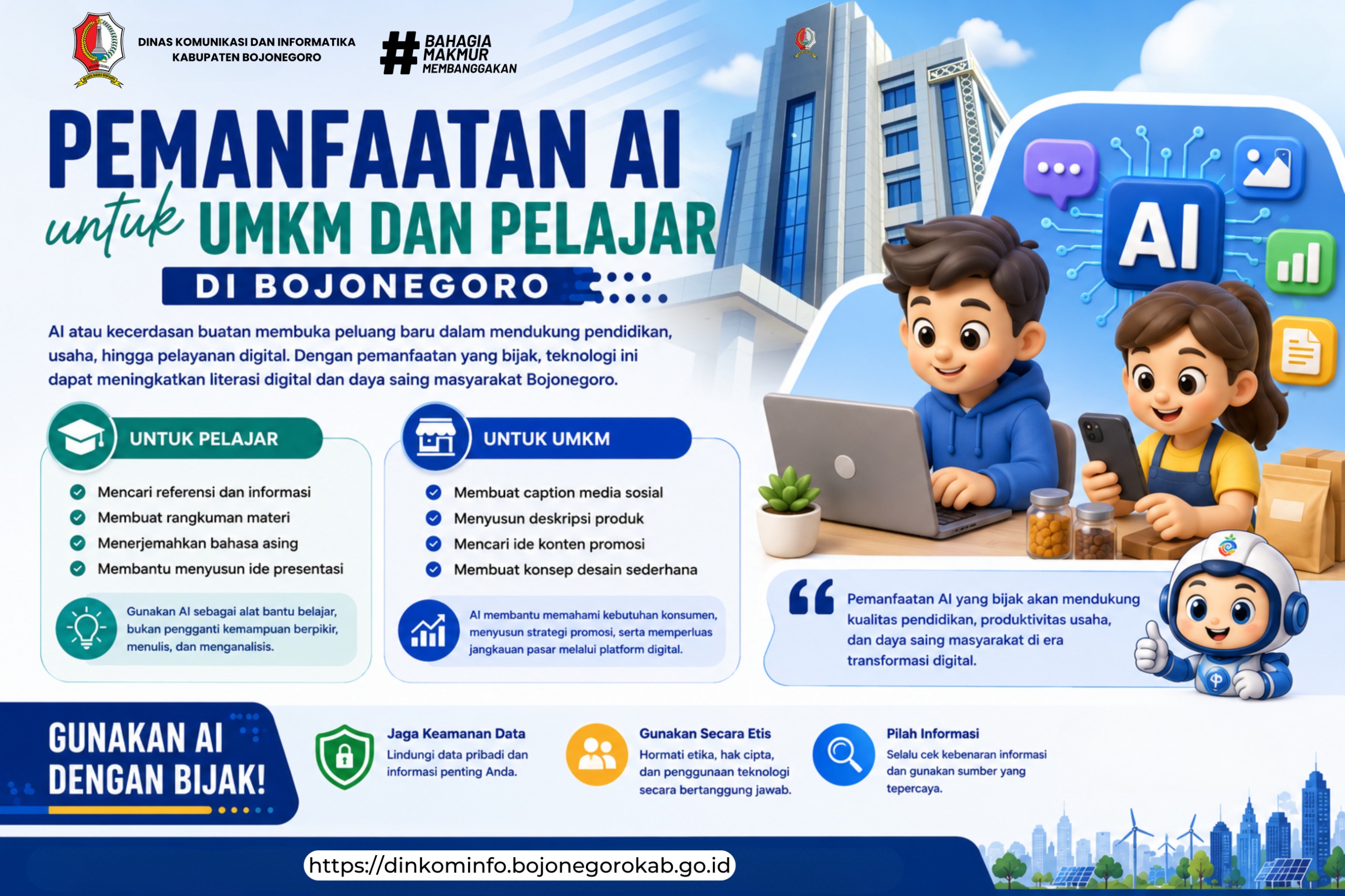 Dinkominfo Bojonegoro Dorong Pemanfaatan AI Secara Bijak bagi UMKM dan Pelajar