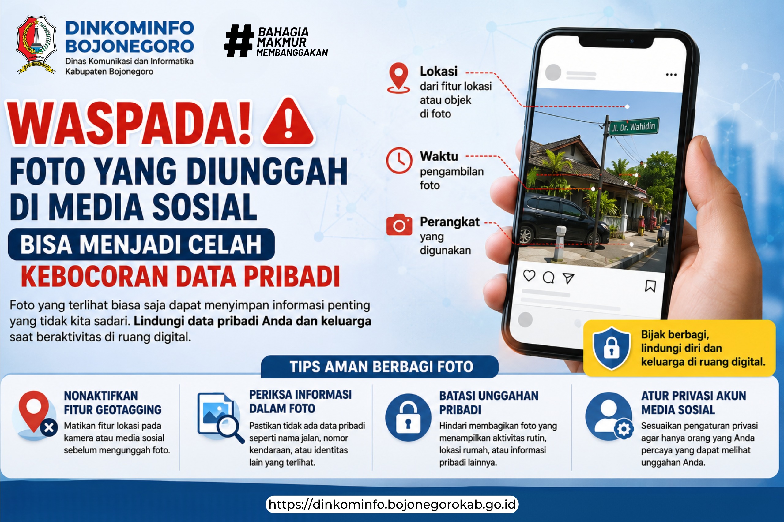 Dinkominfo Bojonegoro Ajak Masyarakat Waspada, Foto di Media Sosial Bisa Menjadi Celah Kebocoran Data Pribadi