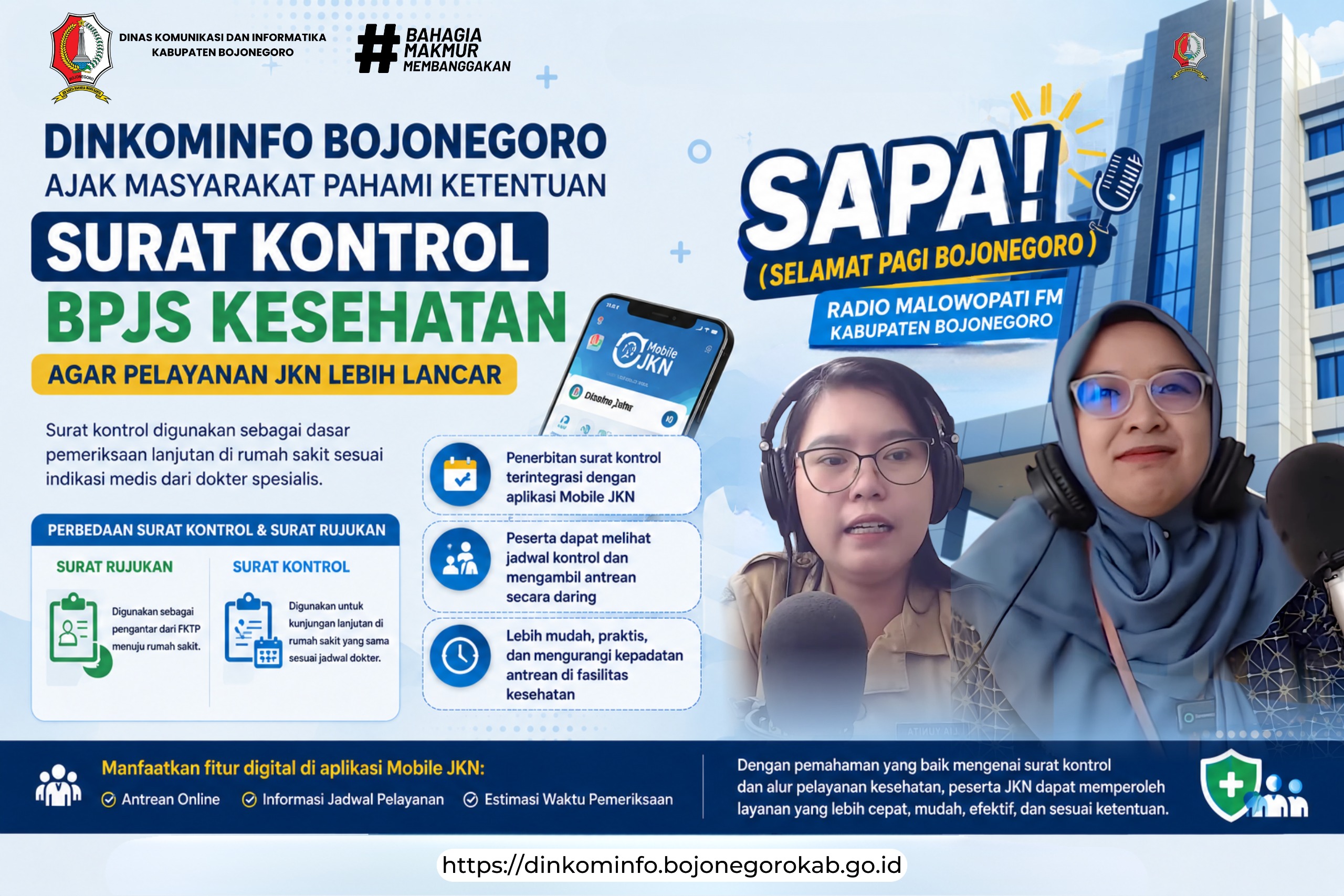 Dinkominfo Bojonegoro Ajak Masyarakat Pahami Ketentuan Surat Kontrol BPJS Kesehatan Agar Pelayanan Maksimal
