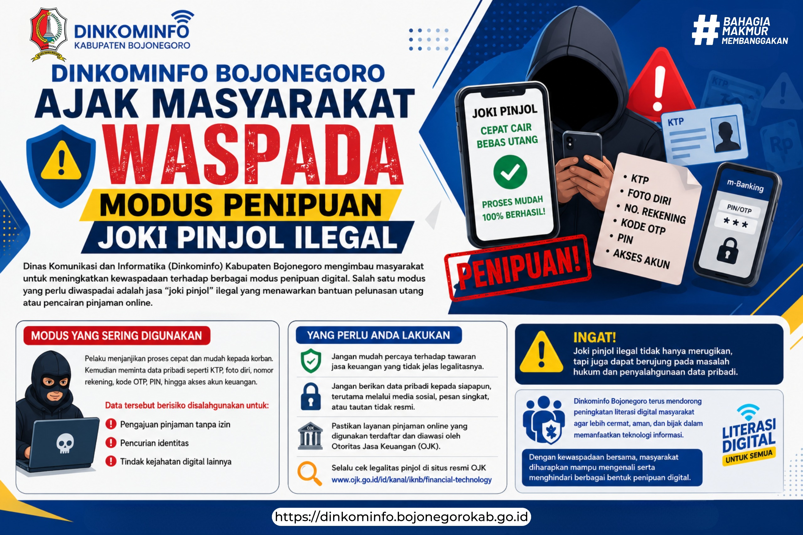 Dinkominfo Bojonegoro Ajak Masyarakat Waspada Modus Penipuan Joki Pinjol Ilegal