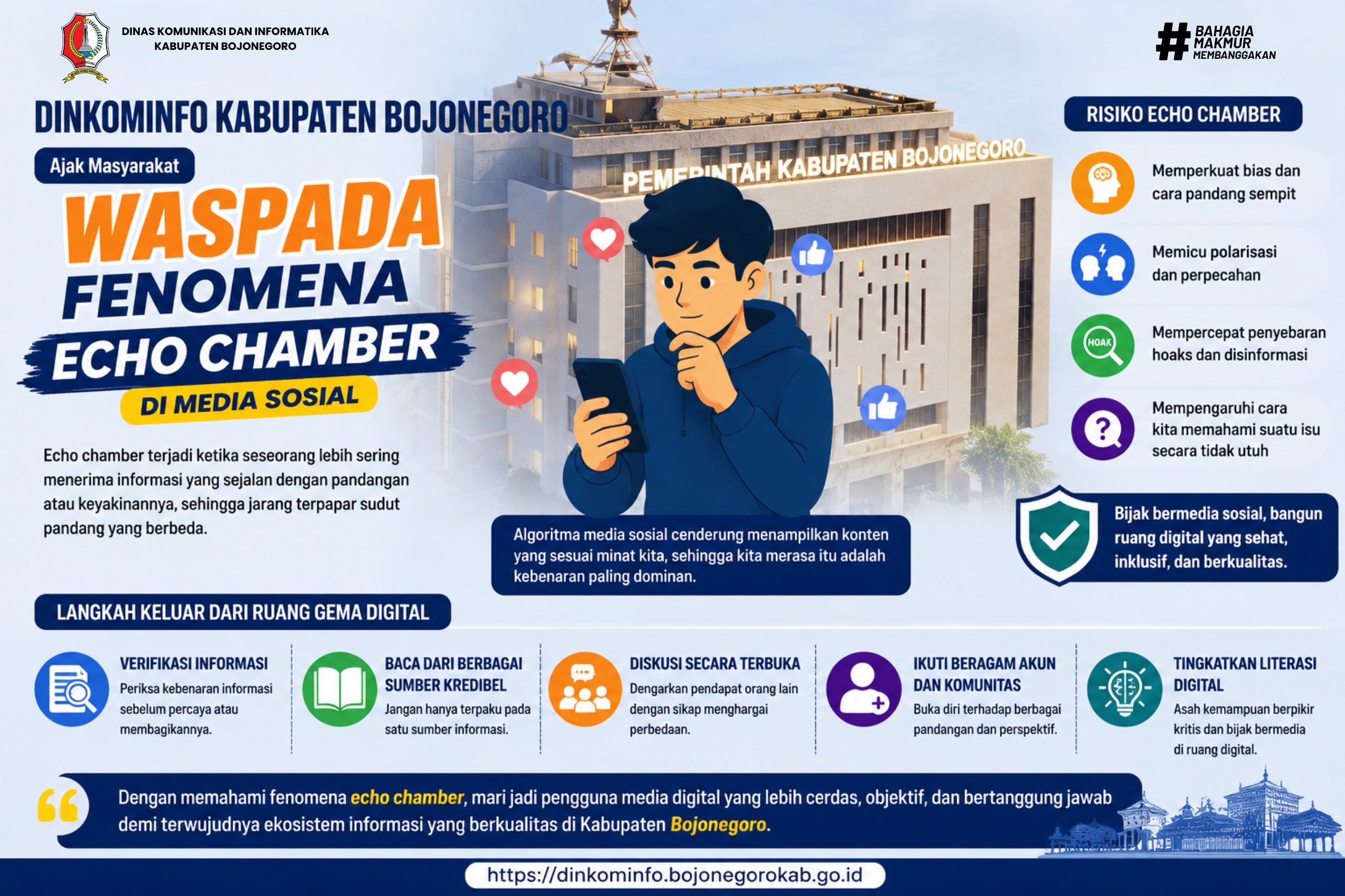 Dinkominfo Bojonegoro Ajak Masyarakat Waspada Fenomena Echo Chamber di Media Sosial
