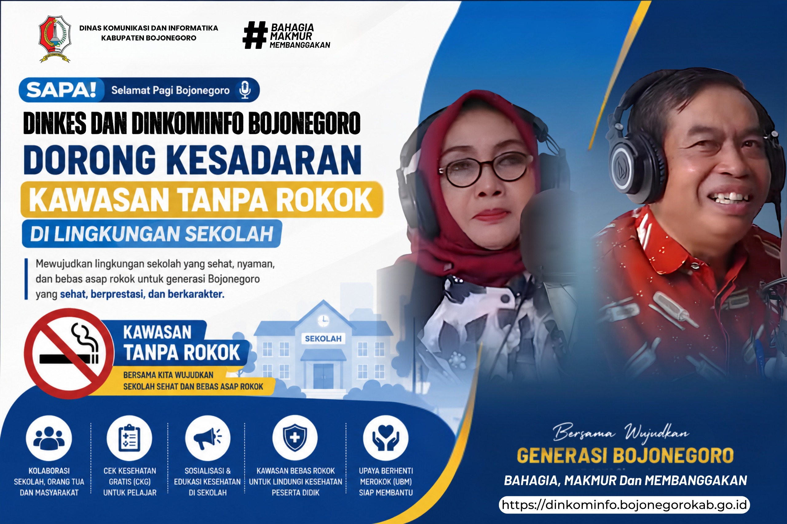 Dinkes dan Dinkominfo Bojonegoro Dorong Kesadaran KTR di Lingkungan Sekolah
