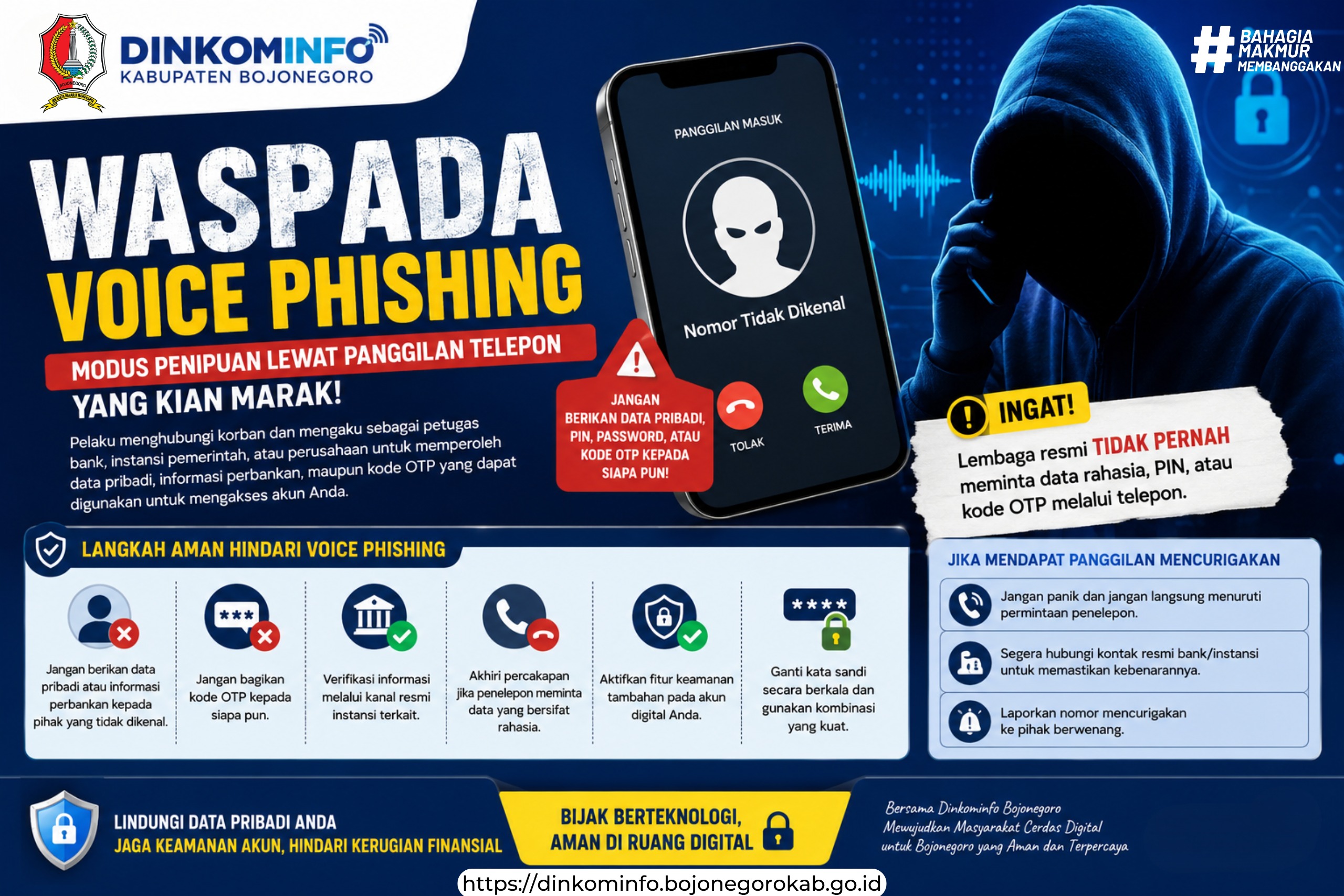 Dinkominfo Bojonegoro Ajak Masyarakat Waspada Modus Voice Phishing yang Kian Marak
