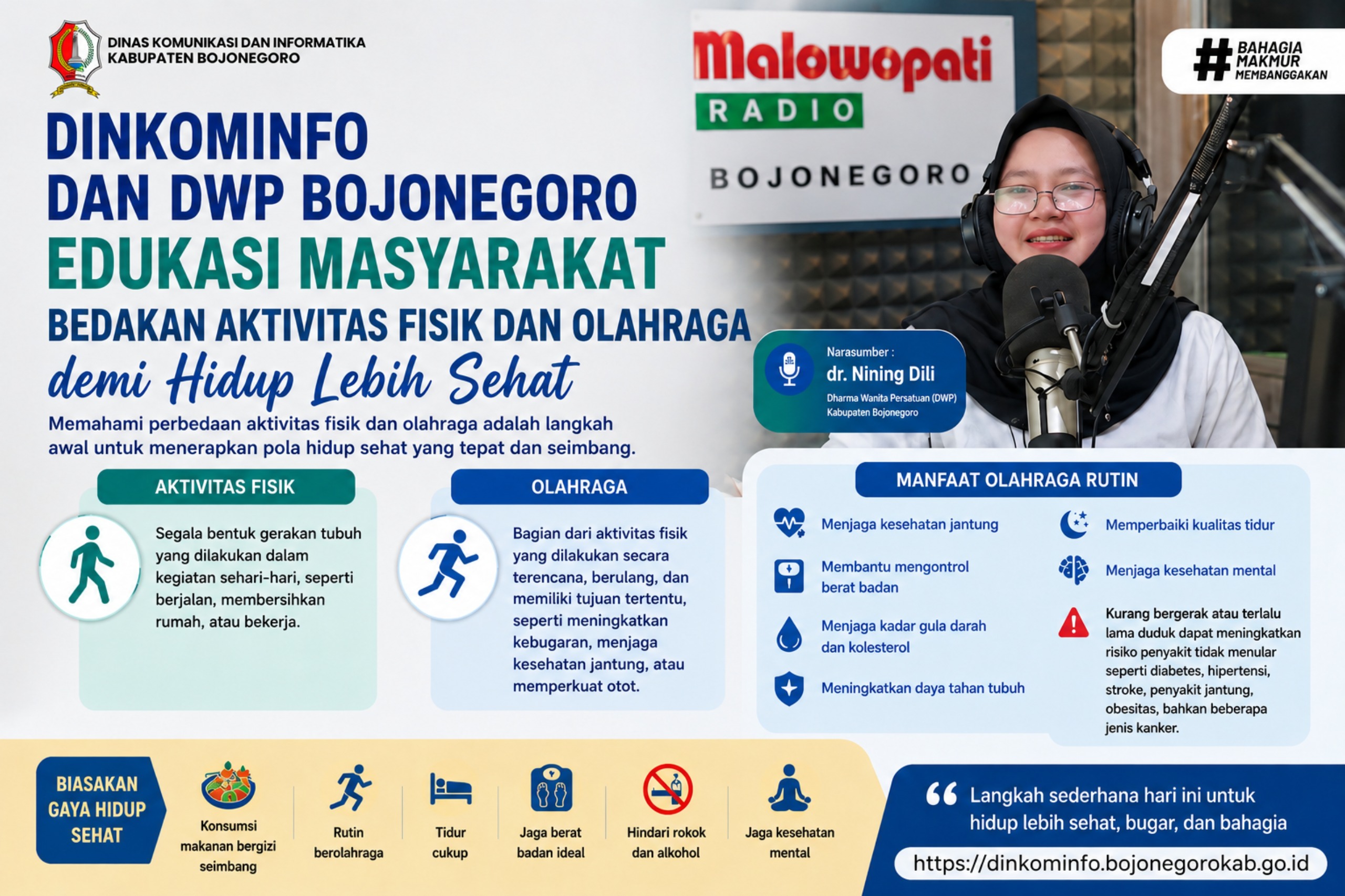 Gandeng DWP, Dinkominfo Bojonegoro Edukasi Masyarakat Bedakan Aktivitas Fisik dan Olahraga demi Hidup Lebih Sehat