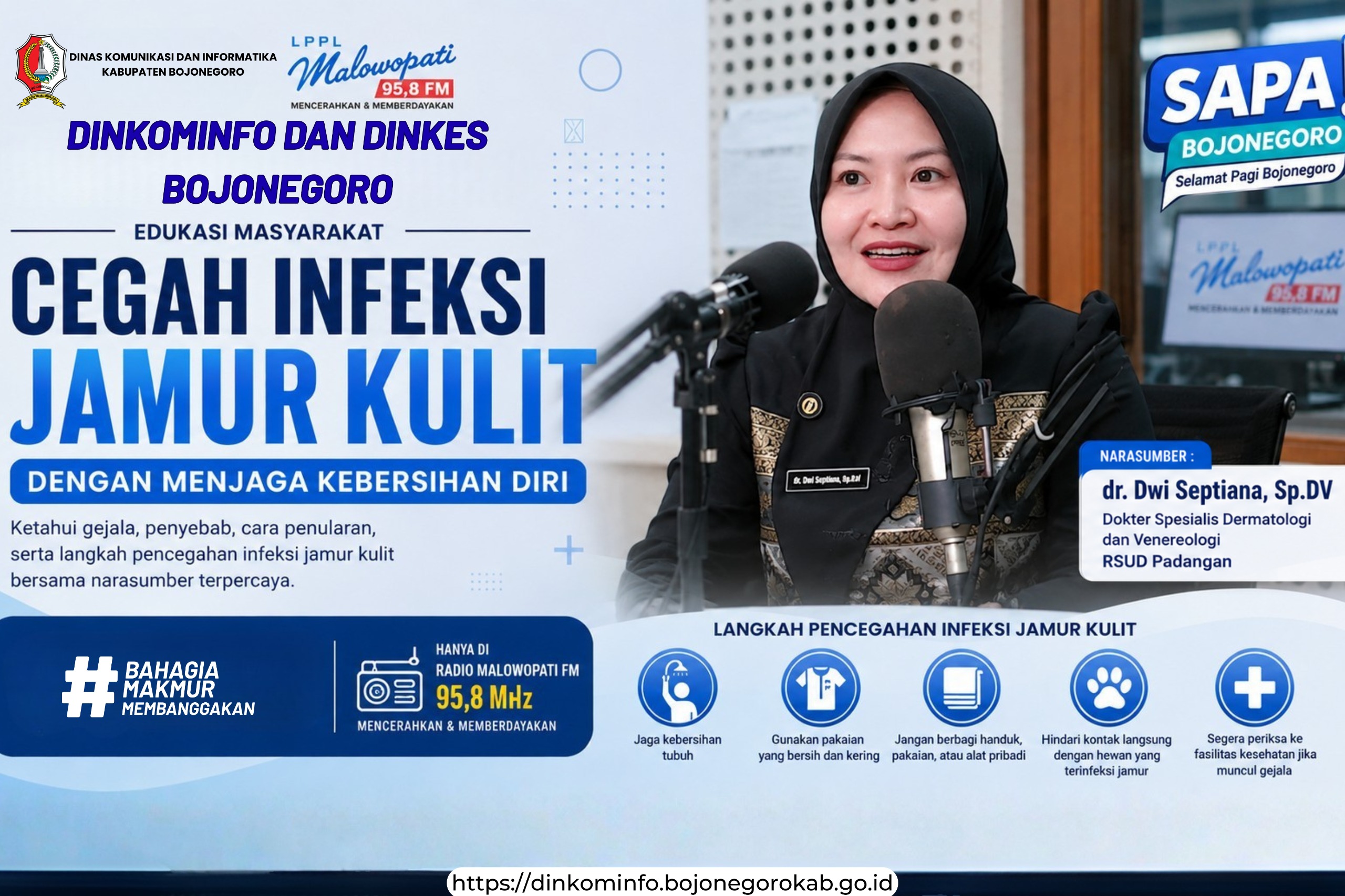 Dinkominfo dan Diknes Bojonegoro Gelar Talkshow Radio: Cara Cegah Infeksi Jamur Kulit